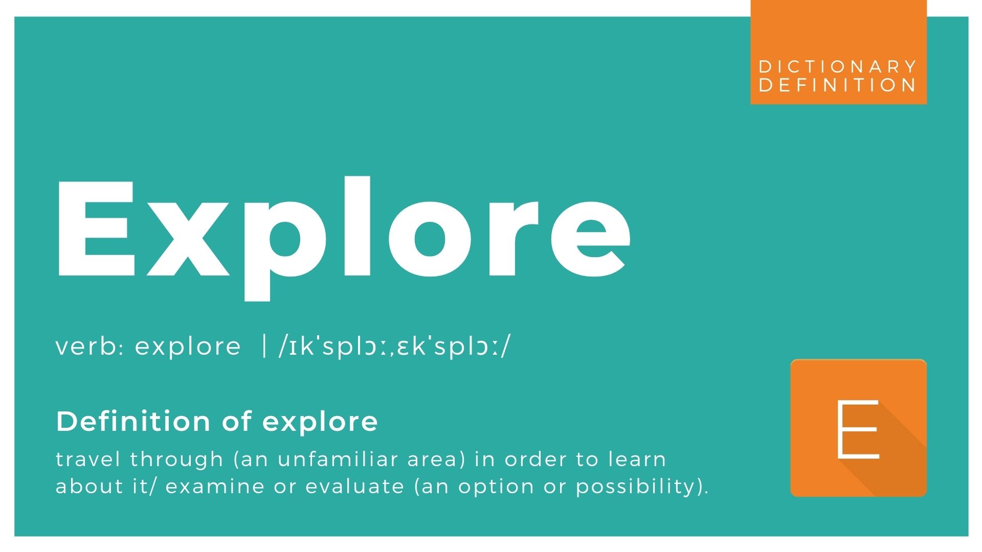 Explore dictionary definition graphic