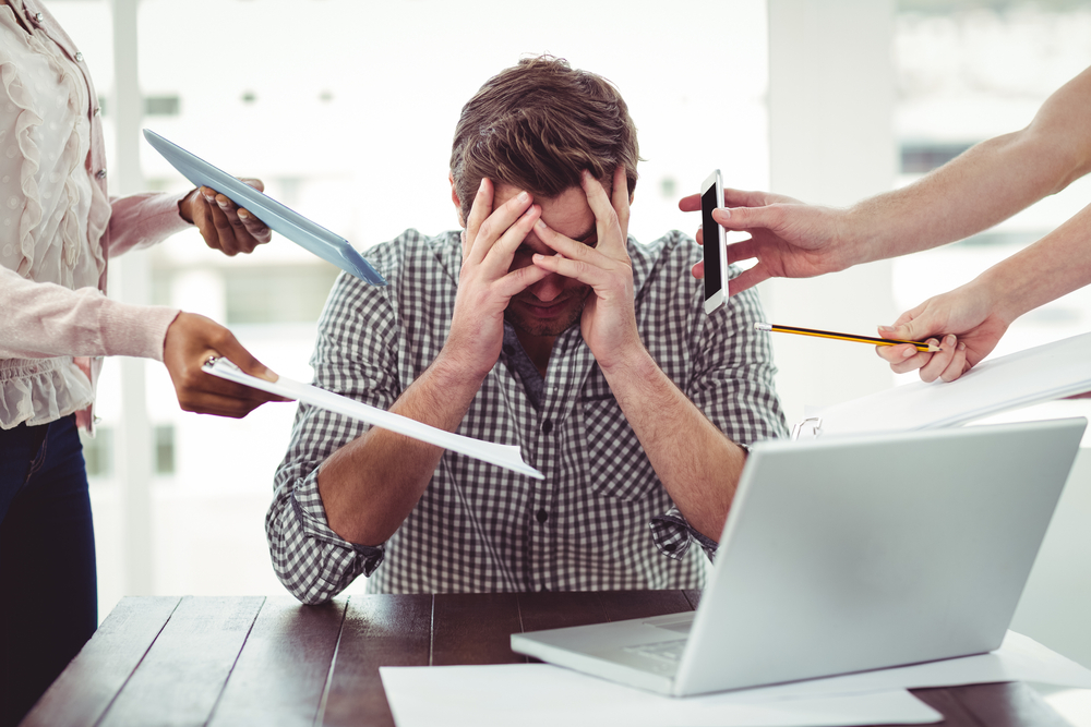 Stressed business owner