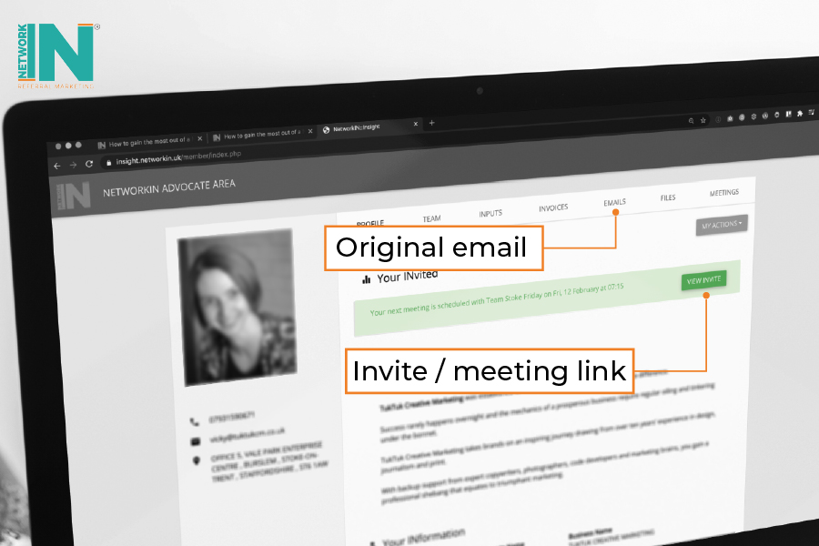 NetworkIN meeting insight invite