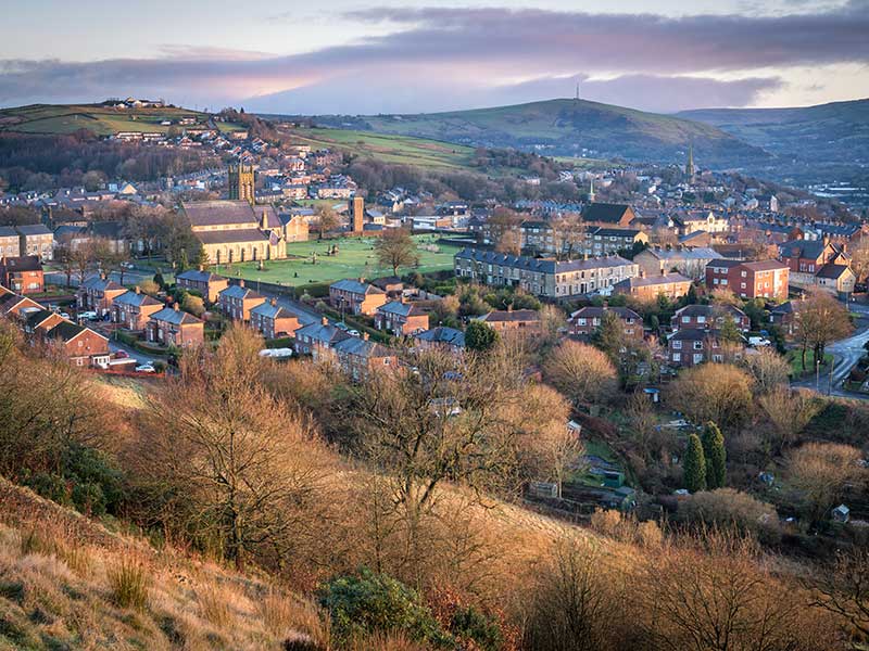 View over Mossley, Tameside, Lancashire