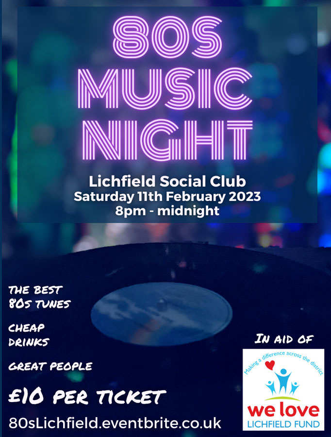 80s music night in Lichfield